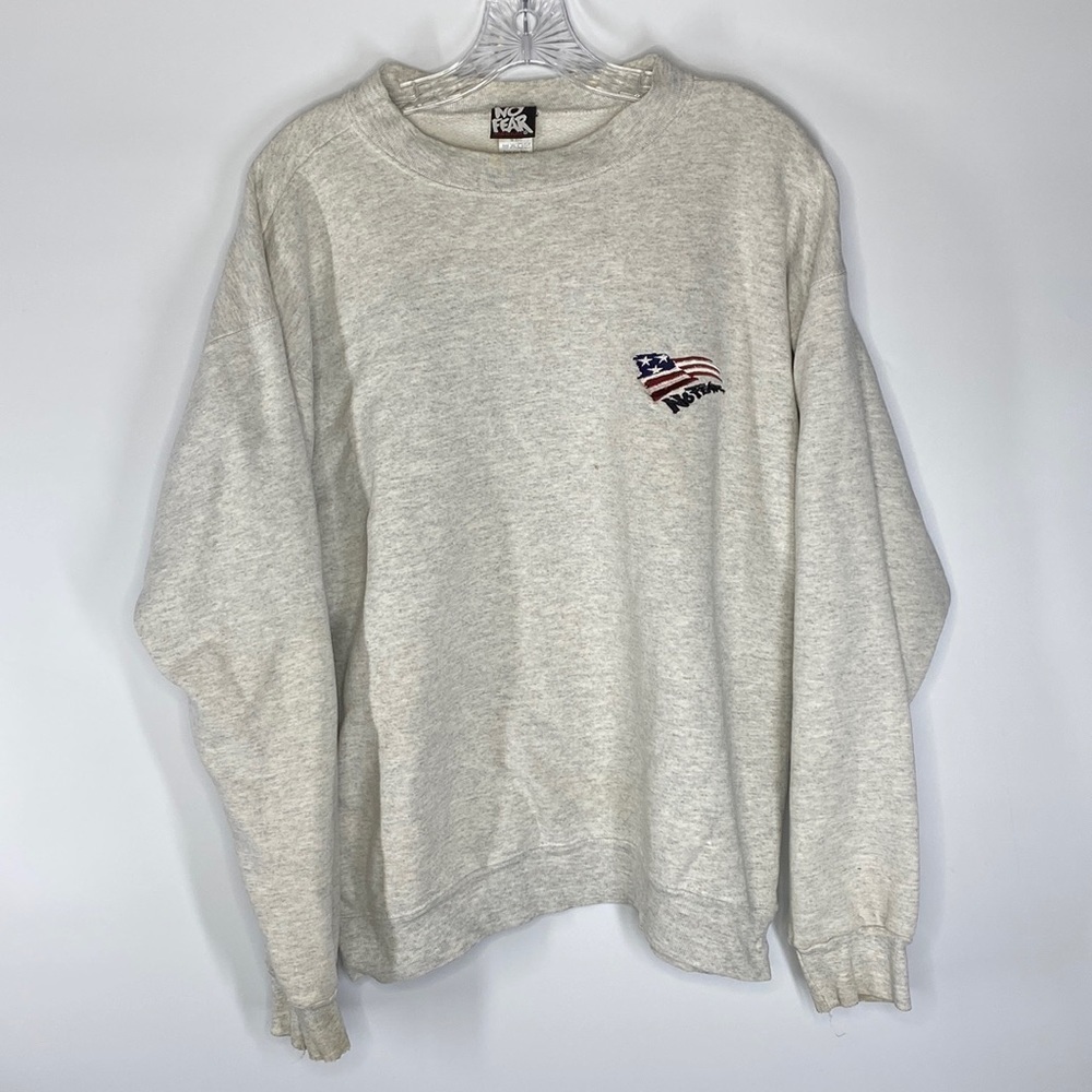 Vintage No Fear Gray Crewneck Sweatshirt Size Medium